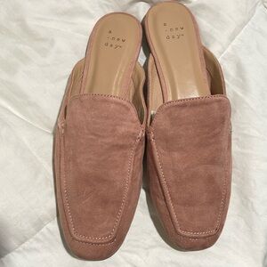 MABEL MICROSUEDE SQUARE TOE MULES